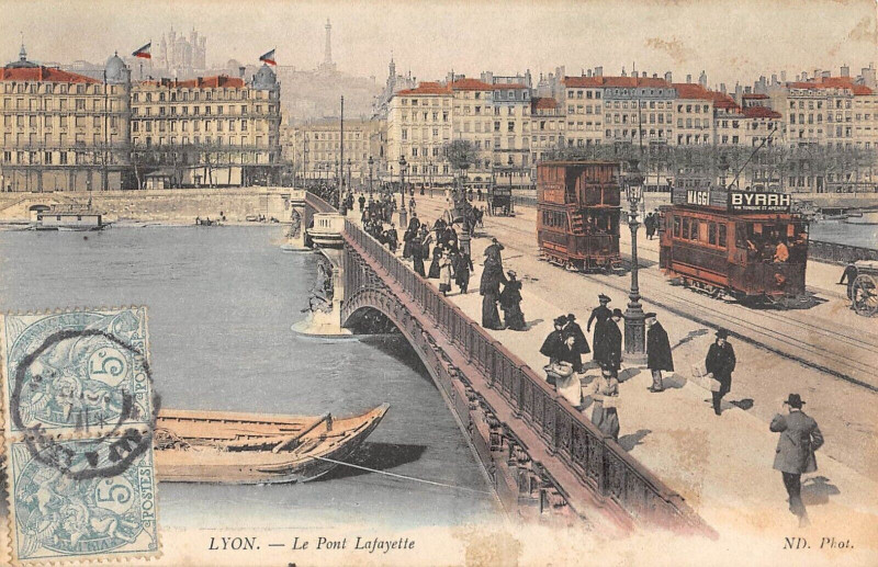 Carte postale ancienne Lyon Le Pont Lafayette à Lyon