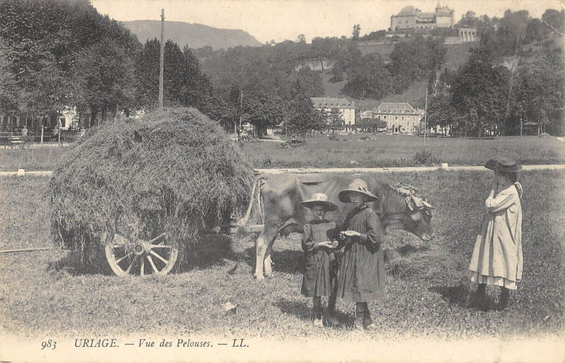 Carte postale ancienne Uriage Vue Des Pelouses / Agriculture
