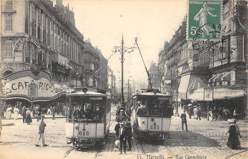 Carte postale ancienne Marseille Rue Cannebiere à Marseille