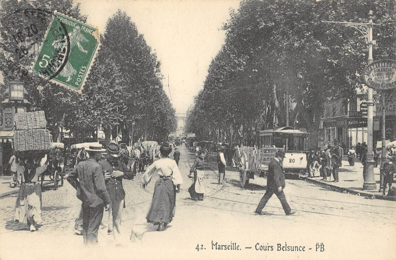 Carte postale ancienne Marseille  Cours Belsunce à Marseille