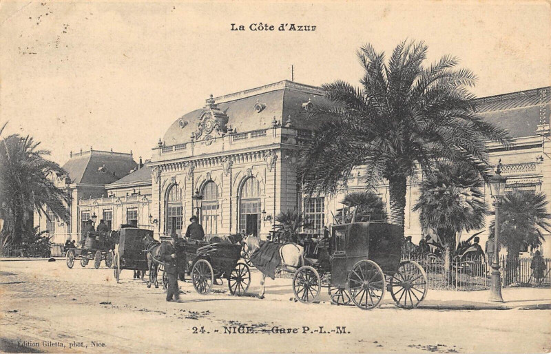Carte postale ancienne Nice La Gare P.L.M. à Nice