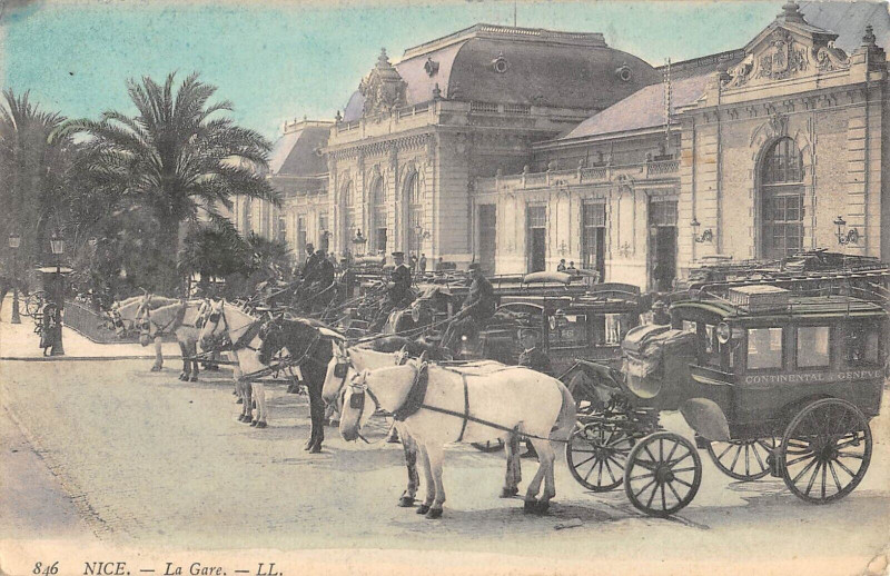 Carte postale ancienne Nice La Gare à Nice