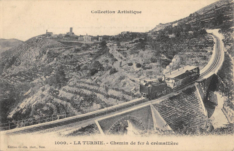 Carte postale ancienne La Turbie Chemin De Fer A Cremaillere à La Turbie