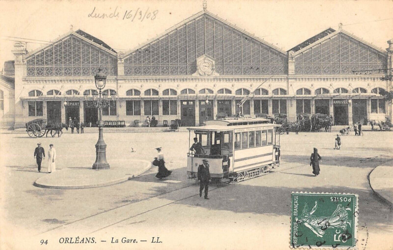 Carte postale ancienne Orleans La Gare