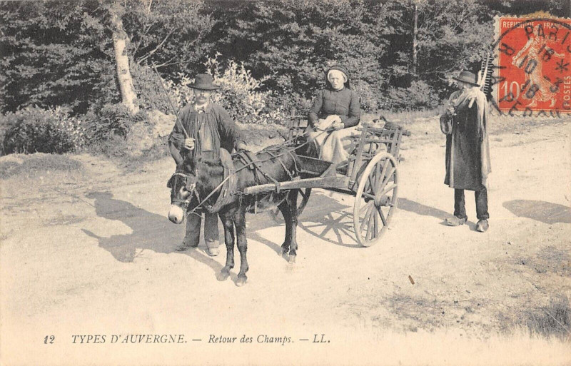 Carte postale ancienne Auvergne Types D'Auvergne Retour Des Champs - Agriculture à Champs