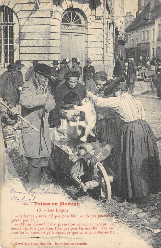 Carte postale ancienne Foires En Morvan Les Lapins