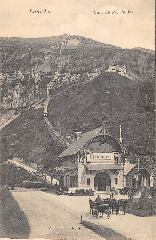Carte postale ancienne Lourdes Gare Du Pic De Jer à Lourdes