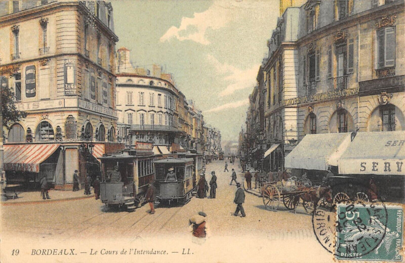 Carte postale ancienne Bordeaux Le Cours De L'Intendance à Bordeaux