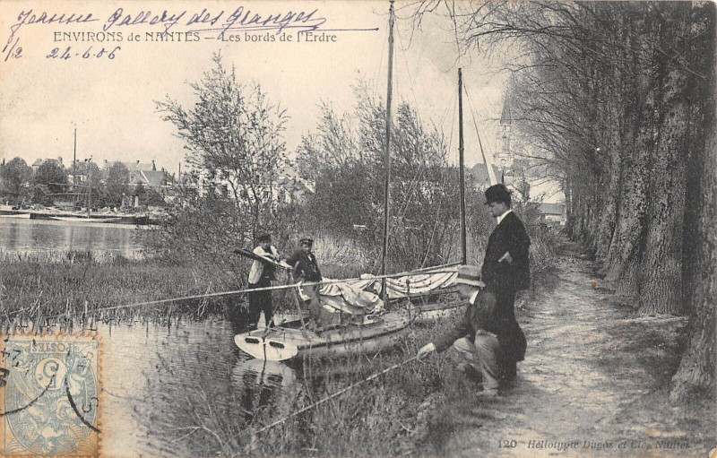Carte postale ancienne Environs De Nantes Bords De L'Erdre à Nantes