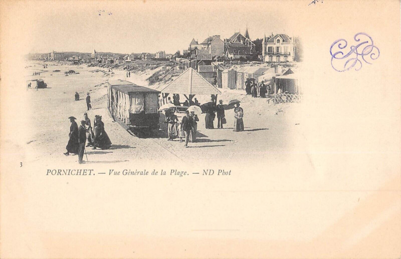 Carte postale ancienne Pornichet Vue Generale De La Plage à Pornic