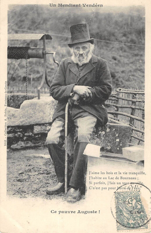 Carte postale ancienne Vendee Un Mendiant Vendeen Pauvre Auguste