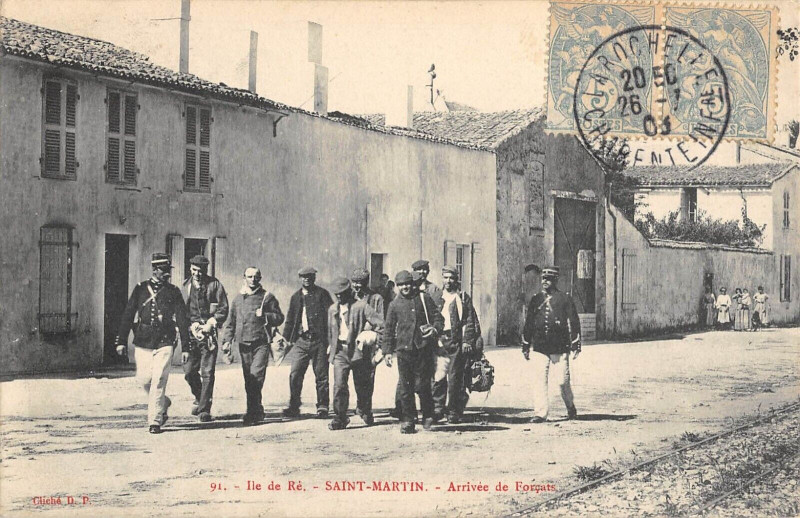 Carte postale ancienne Ile De Re Saint-Martin Arrivee De Forcats