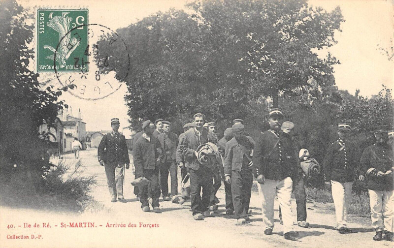 Carte postale ancienne Ile De Re Saint-Martin Arrivee Des Forcats