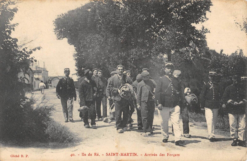 Carte postale ancienne Ile De Re Saint-Martin Arrivee Des Forcats