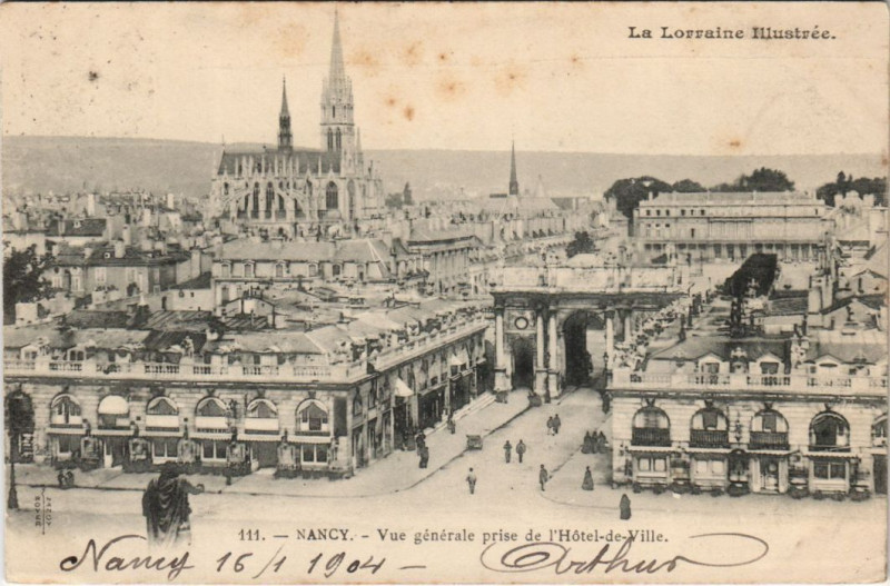 Carte postale ancienne Nancy vue generale à Nancy
