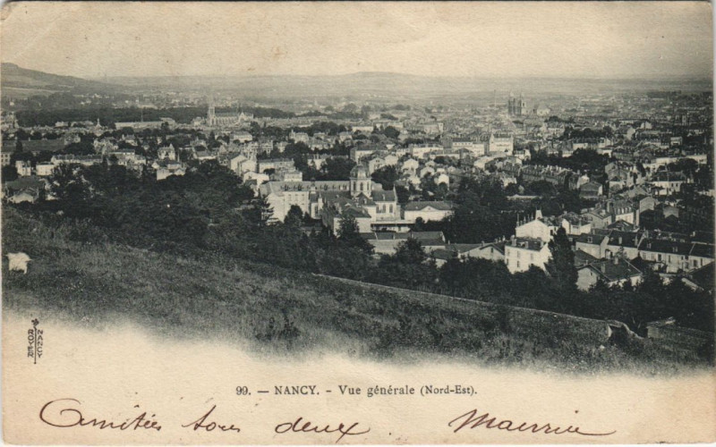 Carte postale ancienne Nancy vue generale à Nancy