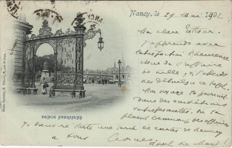 Carte postale ancienne Nancy Place Stanislas à Nancy
