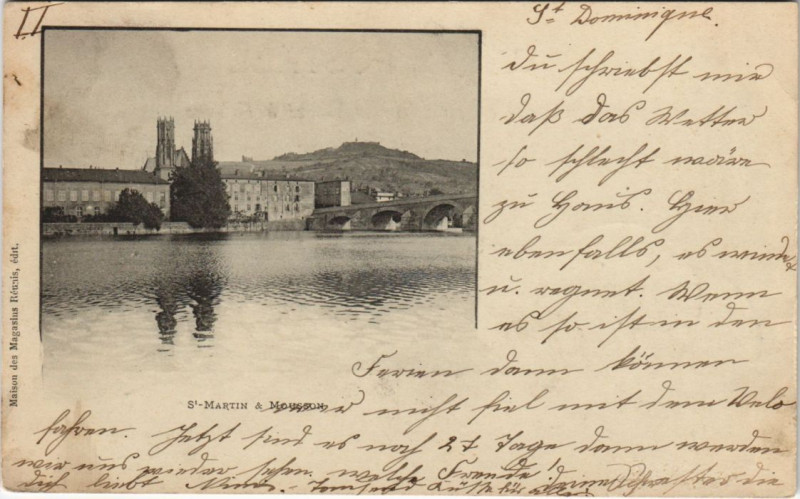 Carte postale ancienne Pont-A-Mousson Saint-Martin à Mousson