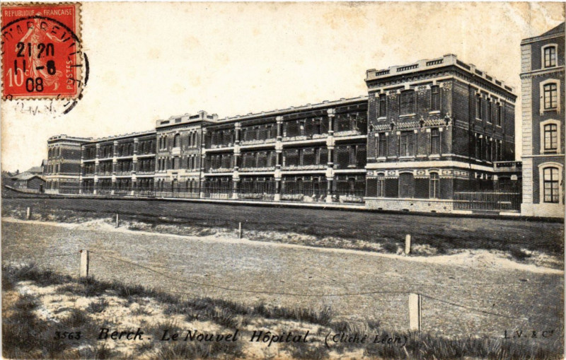 Carte postale ancienne Berck Plage Le Nouvel Hopital à Berck