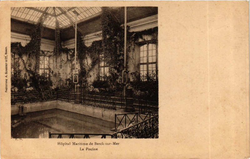 Carte postale ancienne Berck Plage Hopital Maritime, La Piscine à Berck