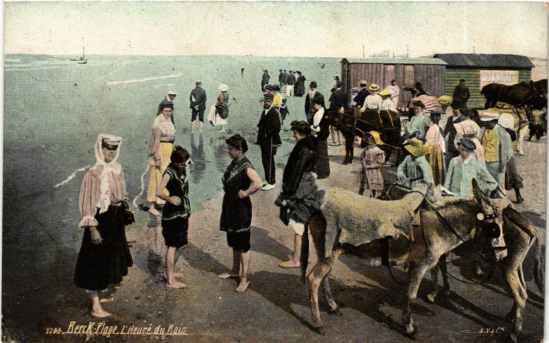 Carte postale ancienne Berck Plage Heure du Rain à Berck