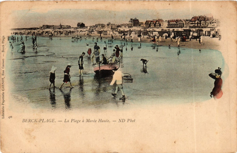 Carte postale ancienne Berck Plage La Plage a maree basse à Berck