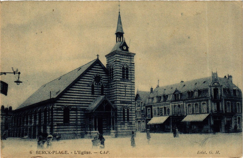 Carte postale ancienne Berck Plage Eglise à Berck