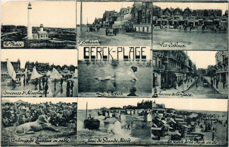 Carte postale ancienne Berck Plage souvenir à Berck