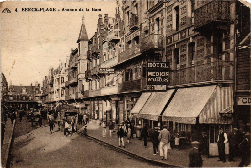 Carte postale ancienne Berck Plage Avenue de la Gare à Berck