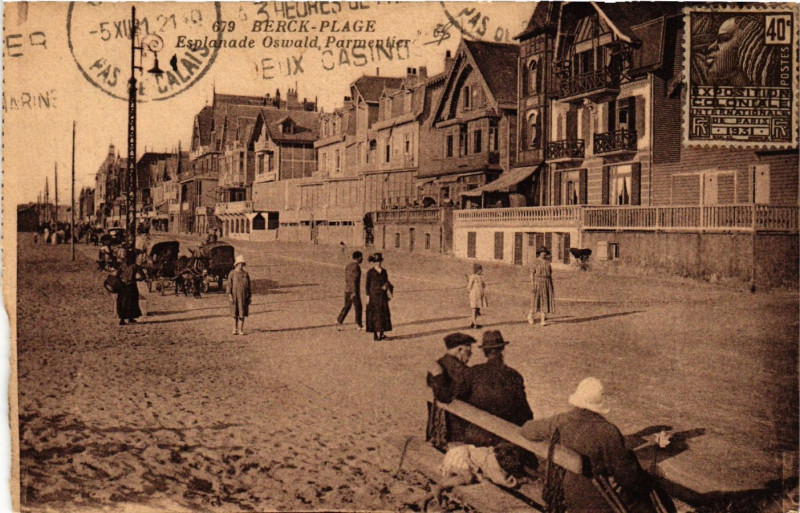 Carte postale ancienne Berck Plage Esplanade Oswald Parmentier à Berck