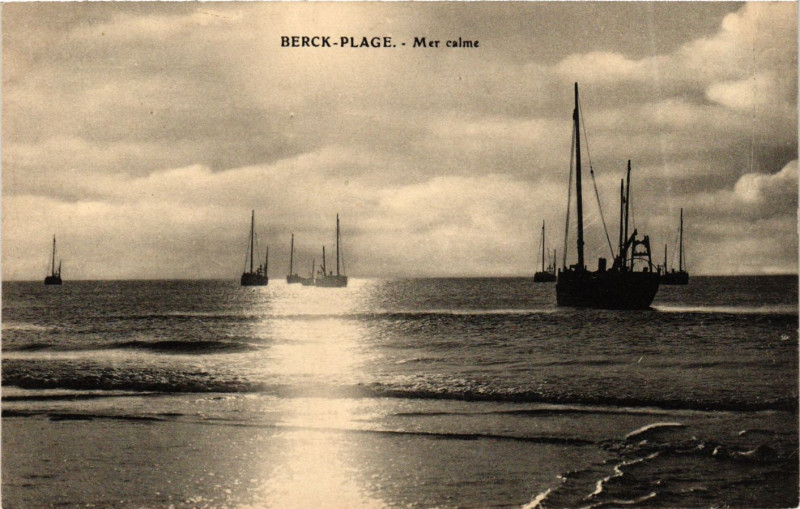 Carte postale ancienne Berck Plage Mer calme à Berck