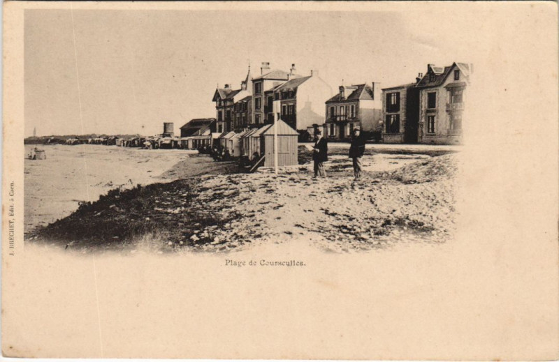 Carte postale ancienne Courseulles-sur-Mer Plage à Courseulles-sur-Mer