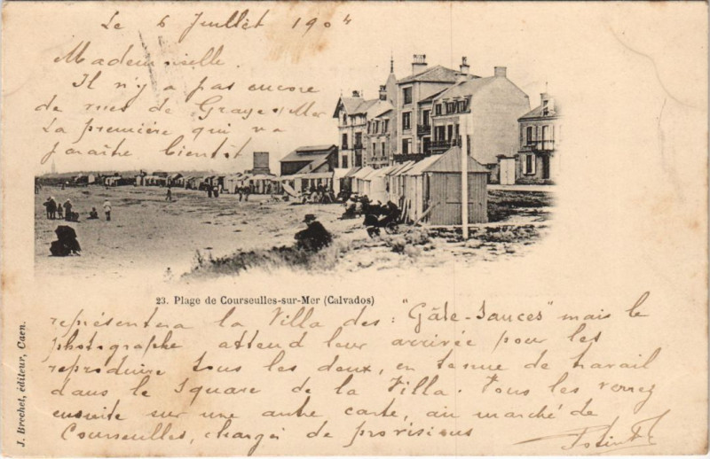 Carte postale ancienne Courseulles-sur-Mer Plage à Courseulles-sur-Mer