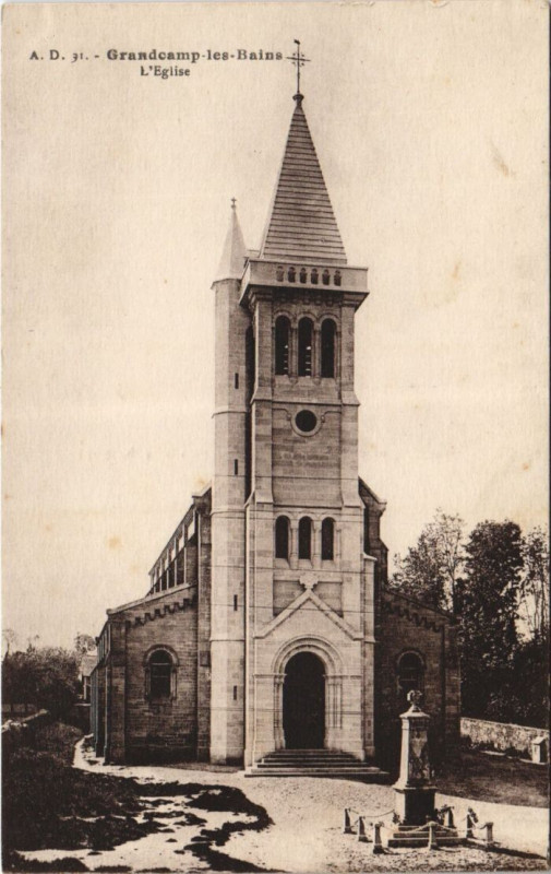Carte postale ancienne Grandcamp-les-Bains L'Eglise
