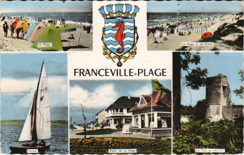 Carte postale ancienne Merville-Franceville-Plage Scenes à Merville-Franceville-Plage