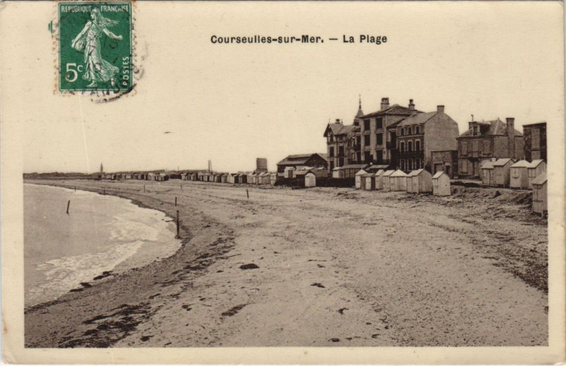 Carte postale ancienne Courseulles-sur-Mer La Plage à Courseulles-sur-Mer
