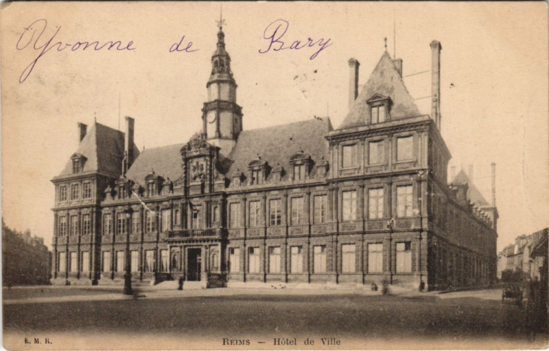 Carte postale ancienne Reims hotel de Ville à Reims