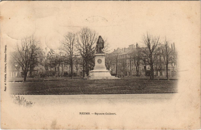 Carte postale ancienne Reims Square Colbert à Reims
