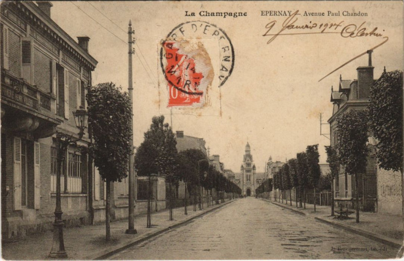 Carte postale ancienne Epernay Avenue Paul Chandon