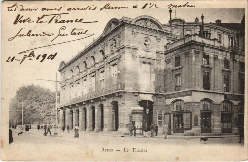 Carte postale ancienne Reims Le Theatre à Reims