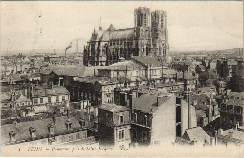 Carte postale ancienne Reims panorama à Reims