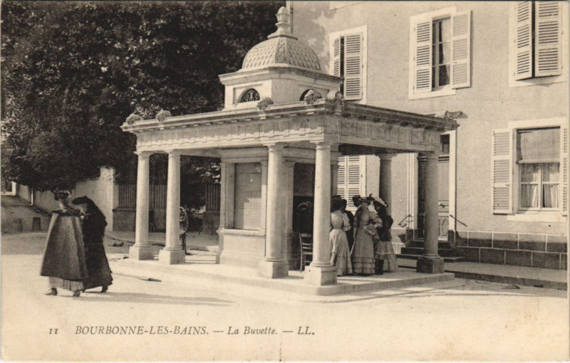 Carte postale ancienne Bourbonne-Les-Bains La Buvette à Bourbonne-les-Bains