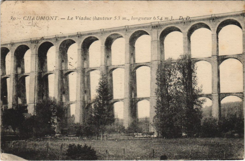 Carte postale ancienne Chaumont Le Viaduc à Chaumont