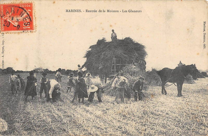 Carte postale ancienne Marines Rentree De La Moisson Les Glaneurs - Agriculture à Marines