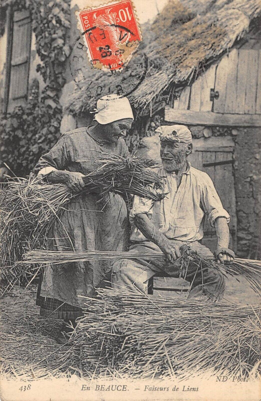 Carte postale ancienne En Beauce Faiseurs De Liens - Agriculture