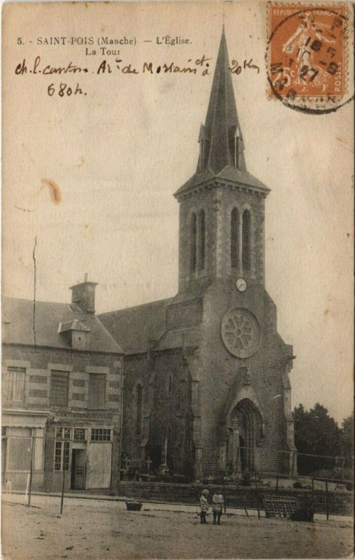 Carte postale ancienne Saint-Pois L'Eglise La Tour