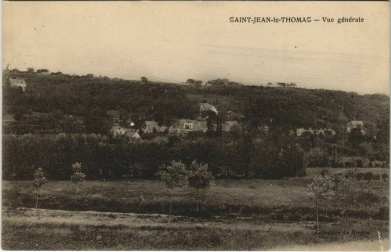 Carte postale ancienne Saint-Jean-le-Thomas Vue générale