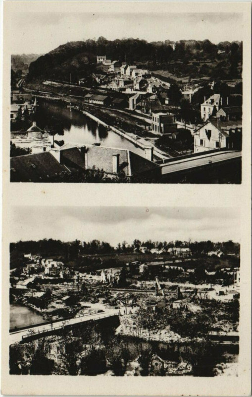 Carte postale ancienne Saint-Lo Le Quartier de la Gare et la Vire