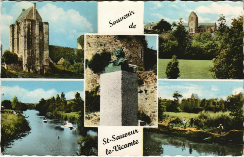 Carte postale ancienne Souvenier de Saint-Sauveur-le-Vicomte