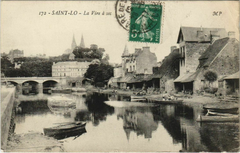 Carte postale ancienne Saint-Lo La Vire a sec